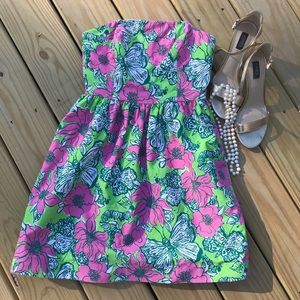 Sz 0 Lilly Pulitzer strapless dress, worn once!